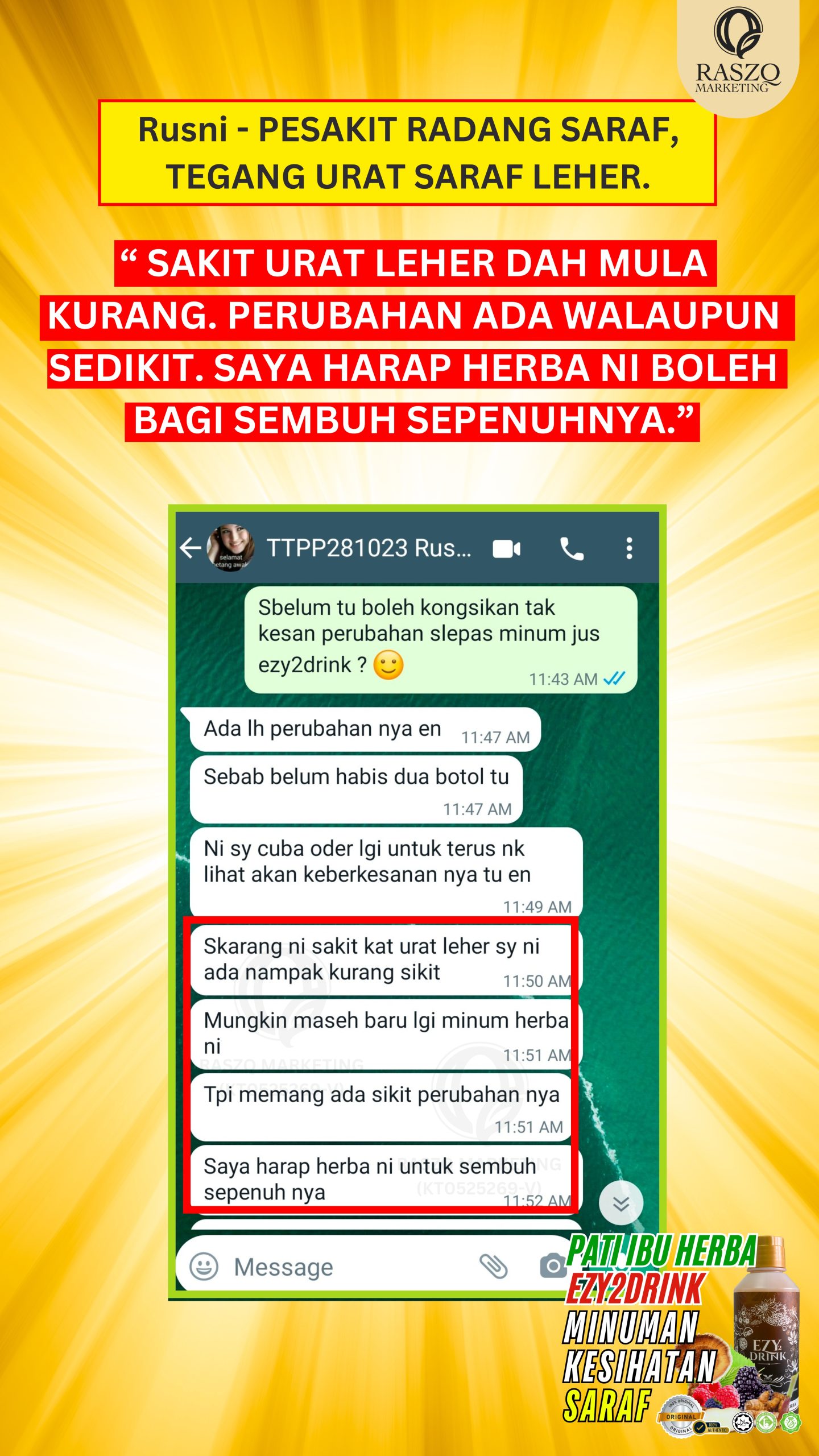 Ubat Saraf Kebas Tangan Mencucuk Sakit Sendi Kencing manis diabetis darah tinggi ubat herba semulajadi ezy2drink10